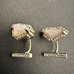 BaubleBar Rhinestone Embellished Geometric Stud Ear Jacket Earrings Gold-tone OS